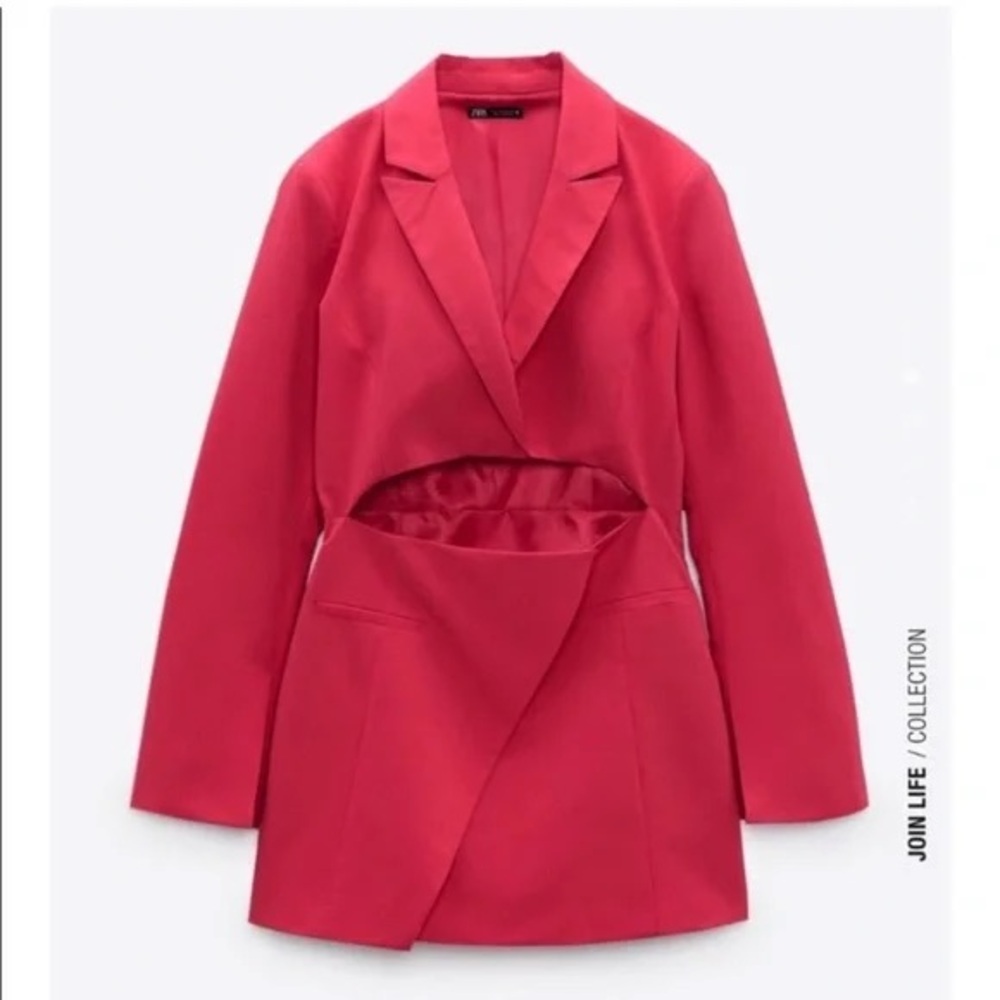 Zara Pink Cutout Mini Dress Blazer